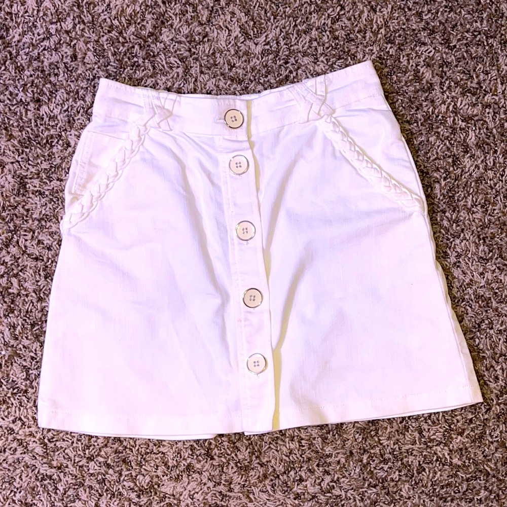 Tibi white denim skirt with buttons